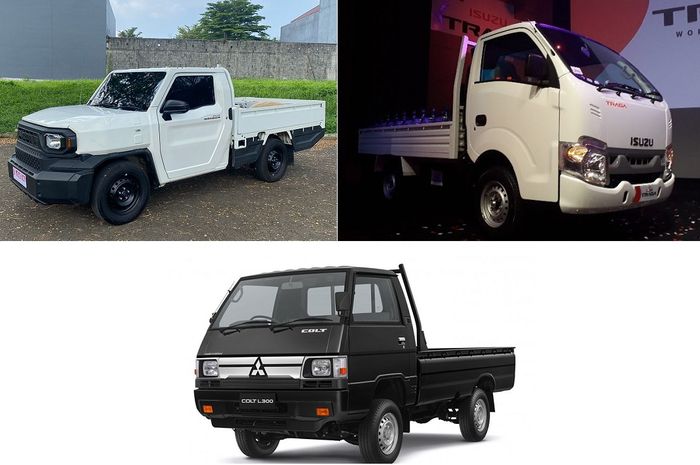 mobil pick up, mitsubishi l300, Isuzu Traga, flat deck, Toyota Hilux Rangga, Perang Pikap Flat Deck, Segini Beda Ukuran Bak Toyota Hilux Rangga Vs Isuzu Traga dan Mitsubishi L300