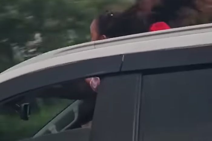 tilang, sunroof, mitsubishi pajero, polda metro jaya, Ingat, Sembarang Keluarin Kepala dari Sunroof Bisa Ditilang