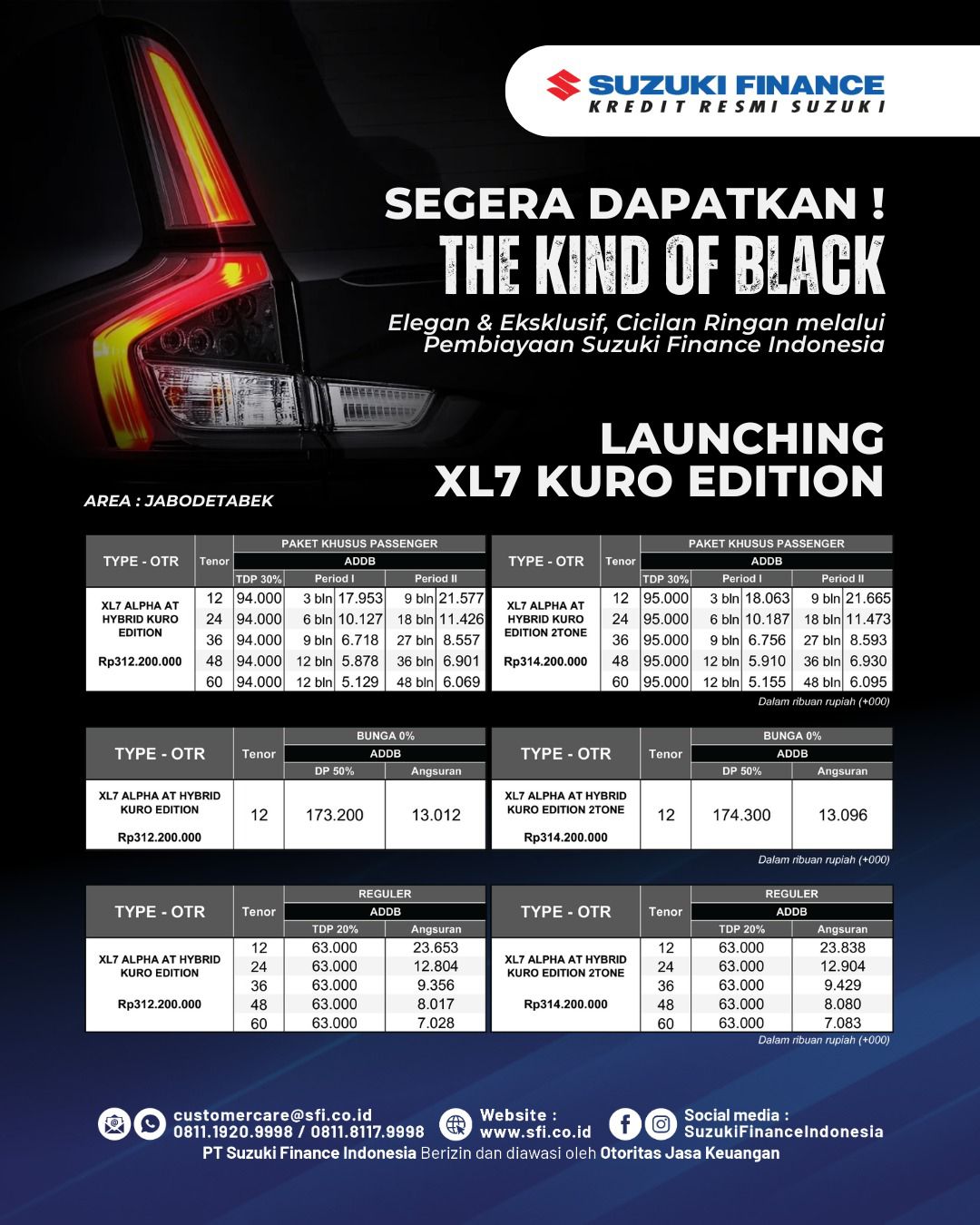 suzuki, pt sis, Harga Suzuki XL7, Suzuki New XL7 Hybrid Alpha Kuro, Daftar Harga Suzuki XL7 Alpha Kuro, Dapat Sembilan Penyempurnaan