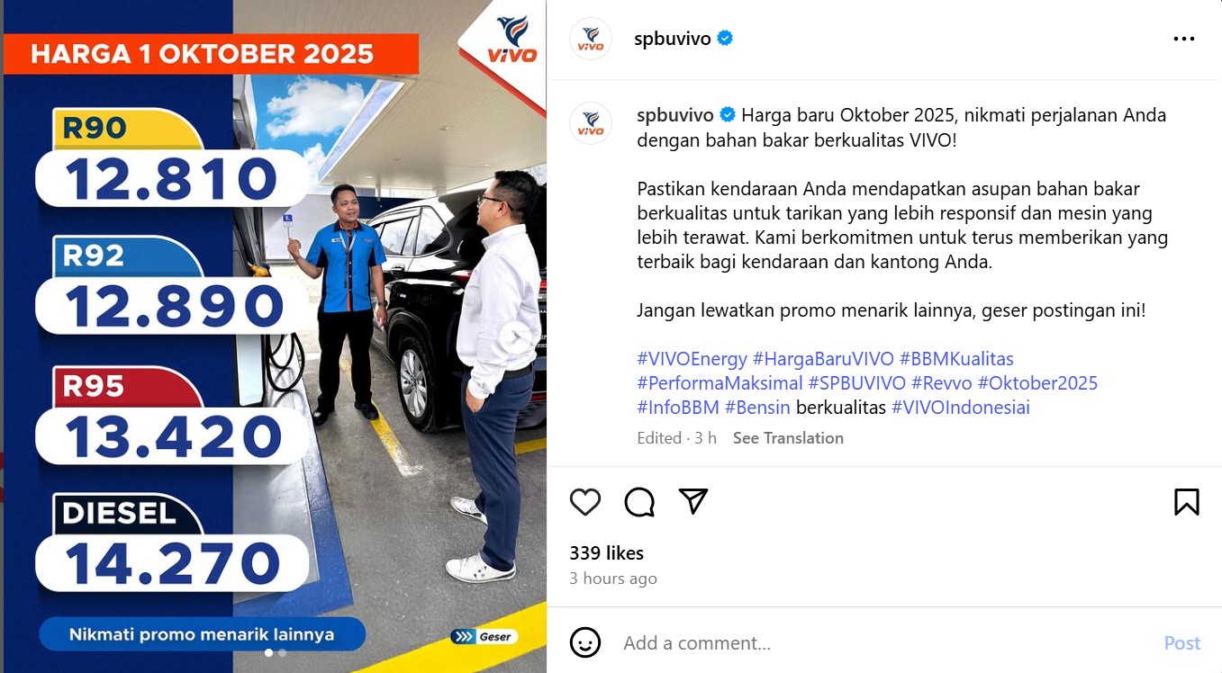 vivo, update, harga bbm, daftar, oktober 2025, Daftar Harga BBM Vivo Terbaru Per Oktober 2025, Meroket Semua Nih