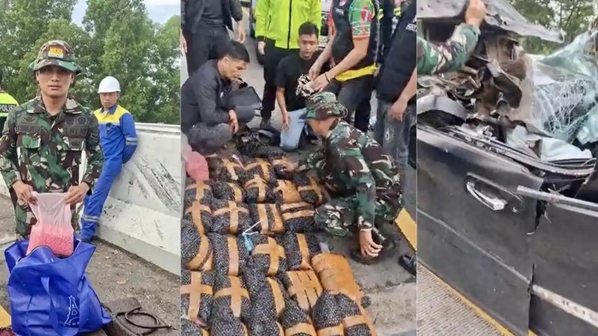 kecelakaan mobil, pil ekstasi, prajurit tni, nissan x-trail, Tol Lampung, lencana polisi, Misteri Lencana Polisi di Kabin X-Trail yang Bawa Pil Setan, Pihak Polri Bilang Begini