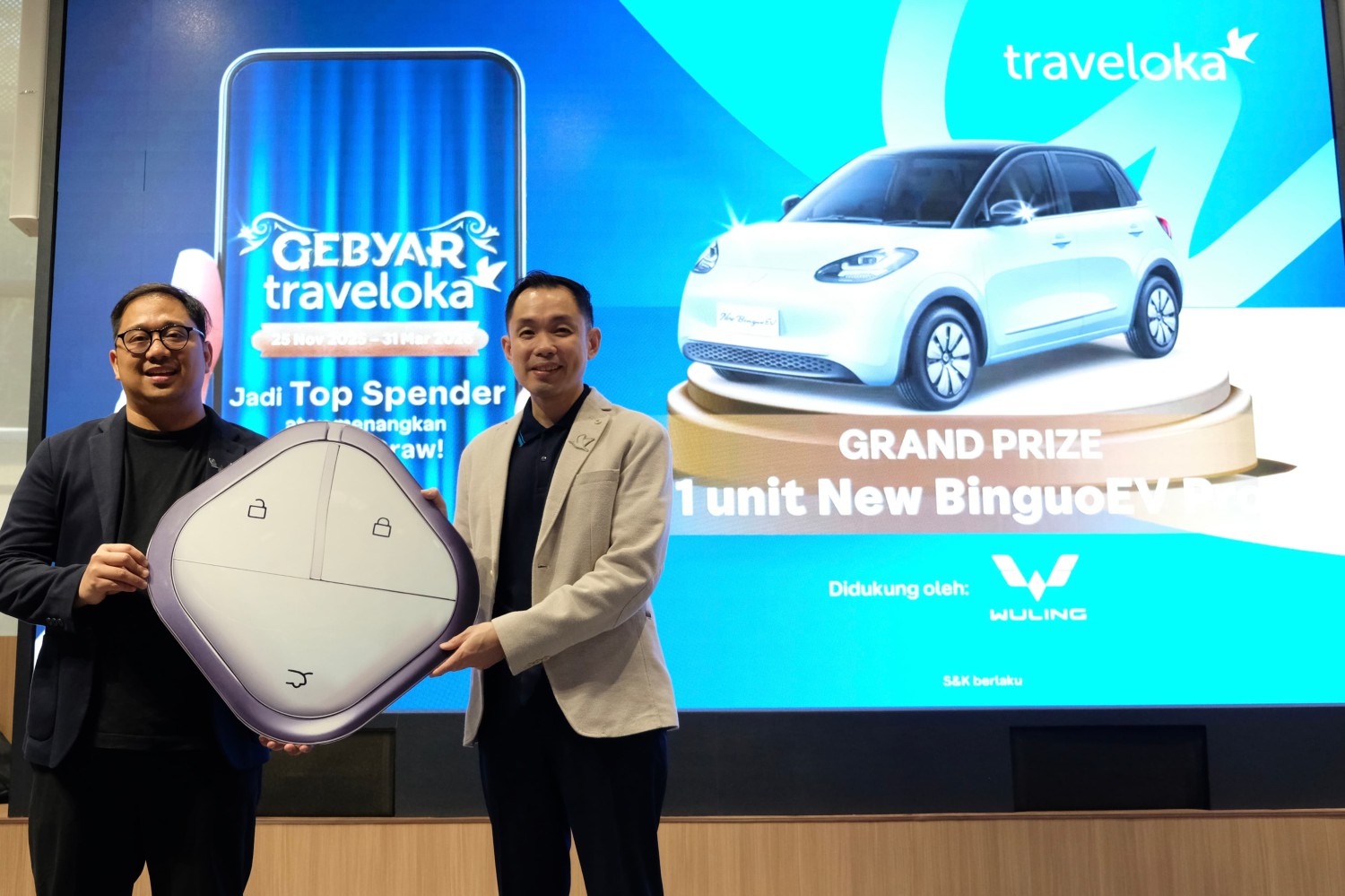 Traveloka, wuling, wuling motors, Wuling Ikut Meriahkan Gebyar Traveloka, BinguoEV Pro Dijadikan Grand Prize