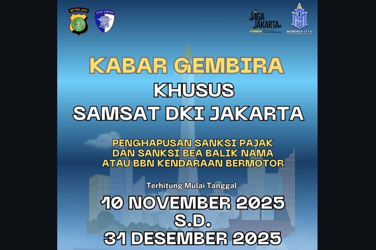 pajak kendaraan, penghapusan denda pajak kendaraan, denda pajak kendaraan, pemutihan pajak kendaraan, Pemutihan Pajak 2025, Daftar 10 Provinsi Baik Hati, Rela Beri Grasi Penunggak Pajak Kendaraan Sampai Akhir Desember 2025