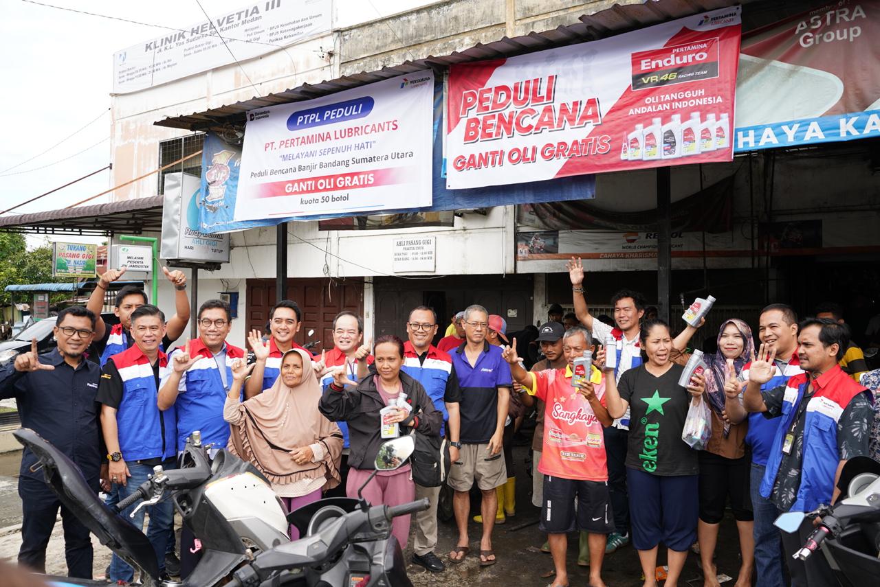 bencana alam, pertamina, ganti oli, oli pertamina, pertamina lubricants, Pertamina Lubricants Beri Ganti Oli Motor Gratis untuk Warga Terdampak Banjir di Sumatra