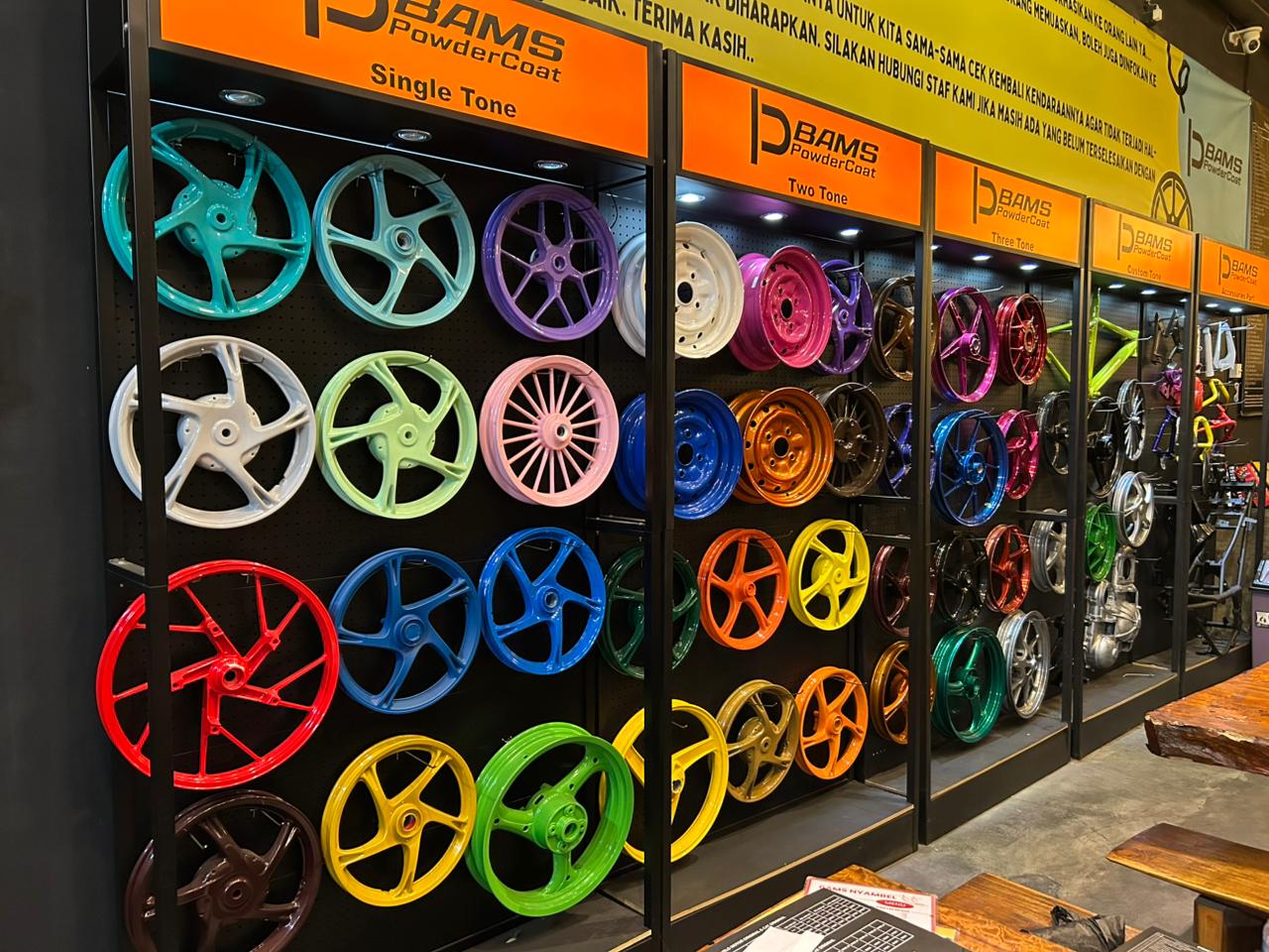 bengkel, coating, bengkel spesialis, powder coating, bams powdercoat, Di Bams PowderCoat, Powder Coating Komponen Motor dan Mobil Bisa Ditunggu