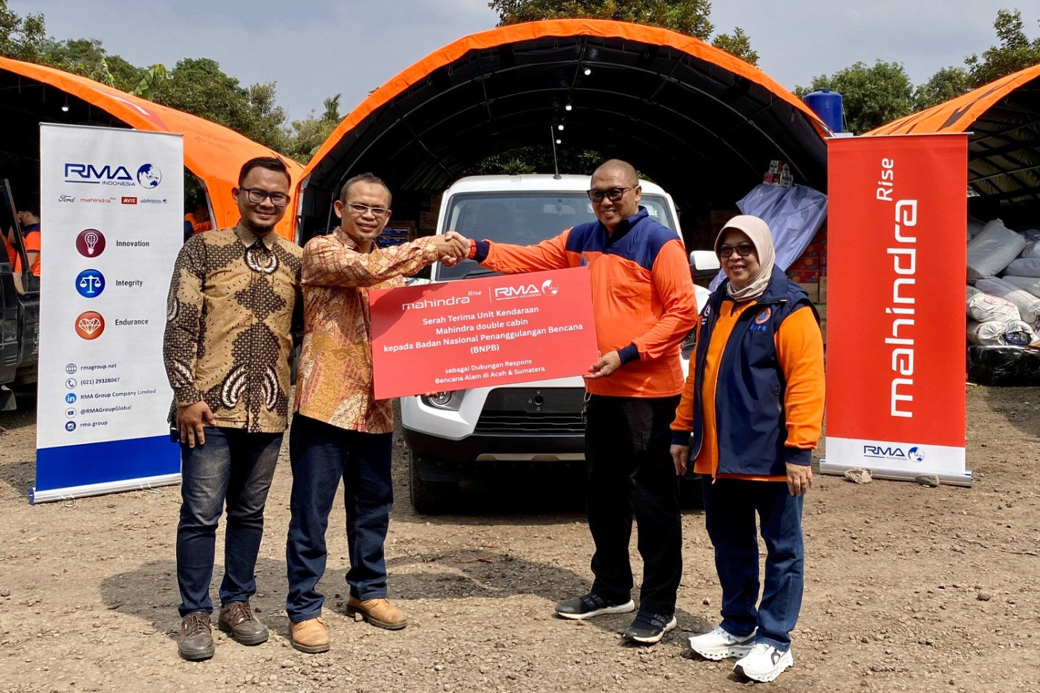 bnpb, RMA indonesia, Scorpio Pik Up, Bencana Sumatera, Dukung Penanganan Bencana Sumatera, RMA Indonesia Hibahkan Scorpio Pik-Up ke BNPB