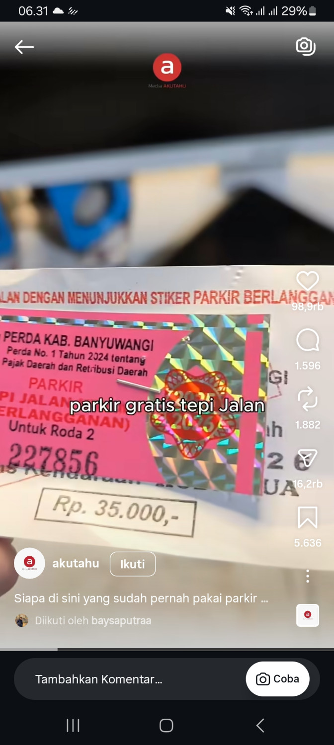 gratis, parkir, samsat, parkir gratis, Viral Gratis Parkir Setahun Pakai Stiker Samsat, Begini Fakta Sebenarnya