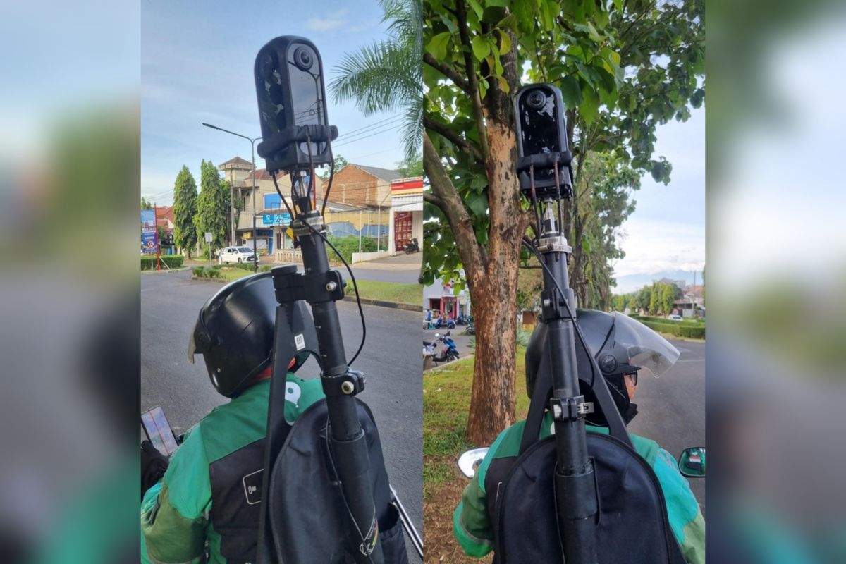 ojek online, grab indonesia, GrabMaps, Peta Jalan Grab, Kamera Pemetaan Jalan, Tenang Bukan Intel, Ada Abang Ojol Grab Gendong Kamera Besar Untuk Tujuan Ini