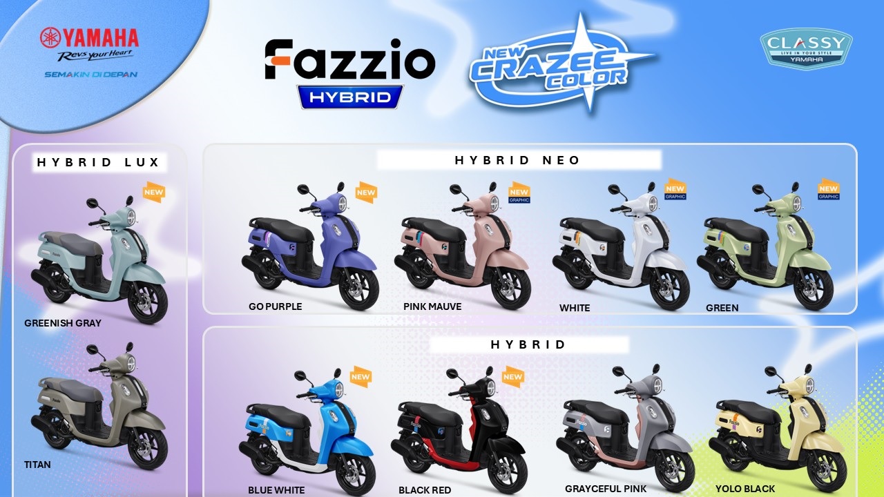 Yamaha Fazzio, Fazzio, Fazzio Hybrid, Yamaha Fazzio Hybrid, Warna baru Yamaha Fazzio Hybrid, Bikin Gen Z Tergoda, Ini Pilihan Warna Baru dan Harga Yamaha Fazzio Hybrid 2026
