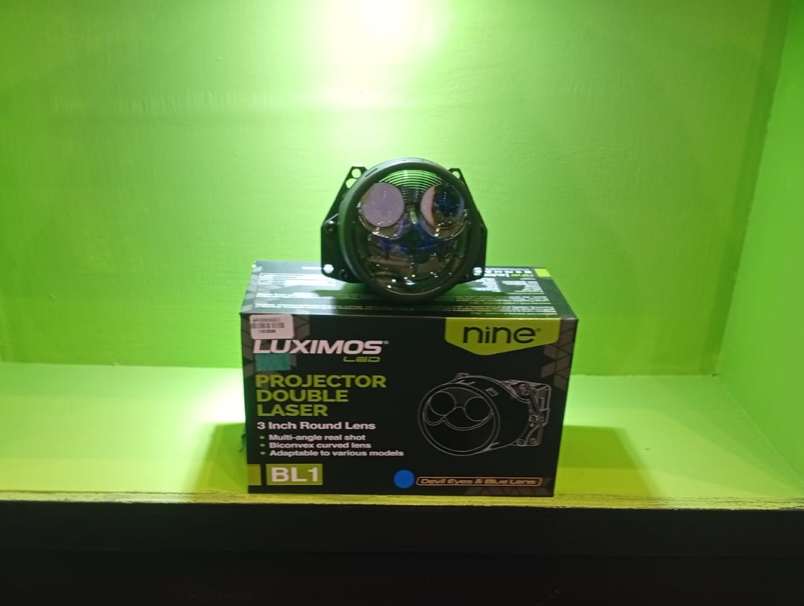 LED projektor, lampu laser, nine luximos, Nine Autoseries, IIMS 2026, NINE Luximos Luncurkan Dua Lampu LED Projector Double Laser, Harga Spesial di IIMS 2026