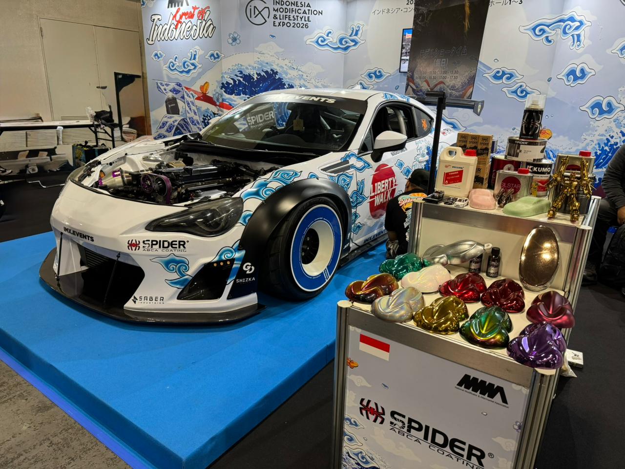 toyota 86, National Modificator & Aftermarket Association (NMAA), PT Anugerah Berkat Cahaya Abadi (ABCA), cat spider, Osaka Auto Messe 2026, Toyota 86 Garapan Tim ABCA Spider dan NMAA Curi Perhatian di Osaka Auto Messe 2026