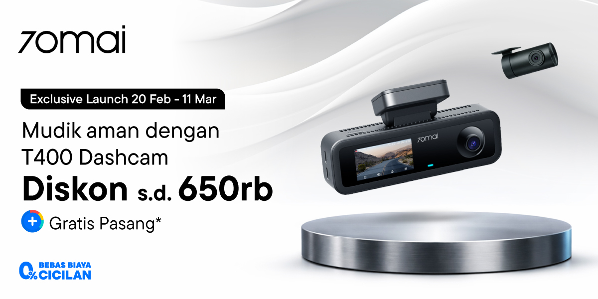 Dashcam Murah, Dashcam 70mai T400, 70mai T400, Dashcam 3 Channel Murah, Harga Dashcam 70mai T400, Dashcam 3 Channel Murah Siap Diajak Mudik Lebaran, 70mai T400 Cuma Dijual Segini