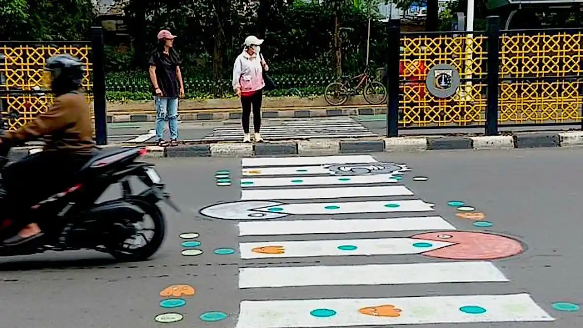 dki jakarta, zebra cross, Dinas Bina Marga, Zebra Cross Viral di Pancoran Akan Digarap Ulang Dinas Bina Marga DKI, Ini Alasannya