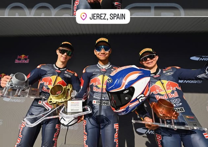 pembalap muda, pembalap indonesia, pembalap nasional, Red Bull MotoGP Rookies Cup, kiandra ramadhipa, kiandra ramdhipa menang, Kiandra Ramadhipa Menggila di Jerez, Start P17 Berakhir Menang di Red Bull MotoGP Rookies Cup 2026