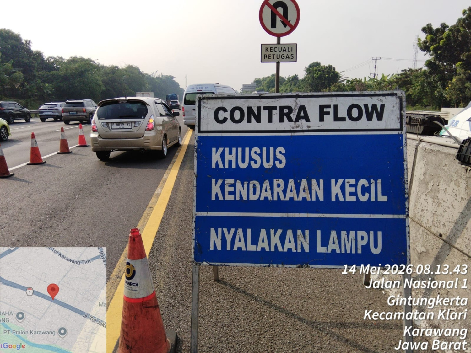 macet, jalan tol, cikampek, contraflow, jakarta-cikampek, Libur Panjang Pengguna Mobil Jangan Sampai Kejebak, Contraflow KM 55-65 Tol Japek Diberlakukan
