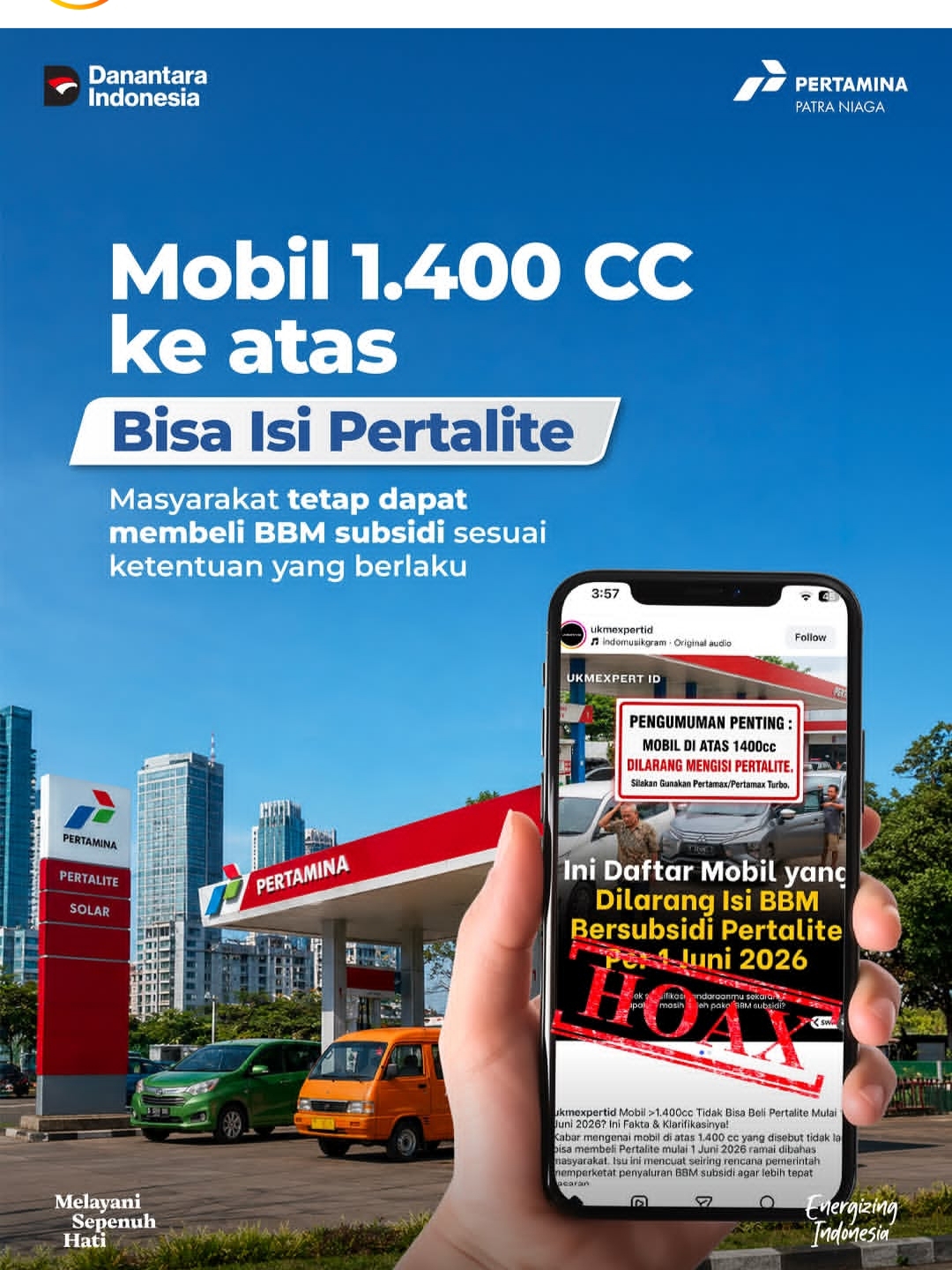 pertamina, pertalite, pertamina patra niaga, Isu pertalite, Bisa Tenang, Pertamina Pastikan Isu Mobil 1.400 Cc Dilarang Isi Pertalite Itu Hoaks