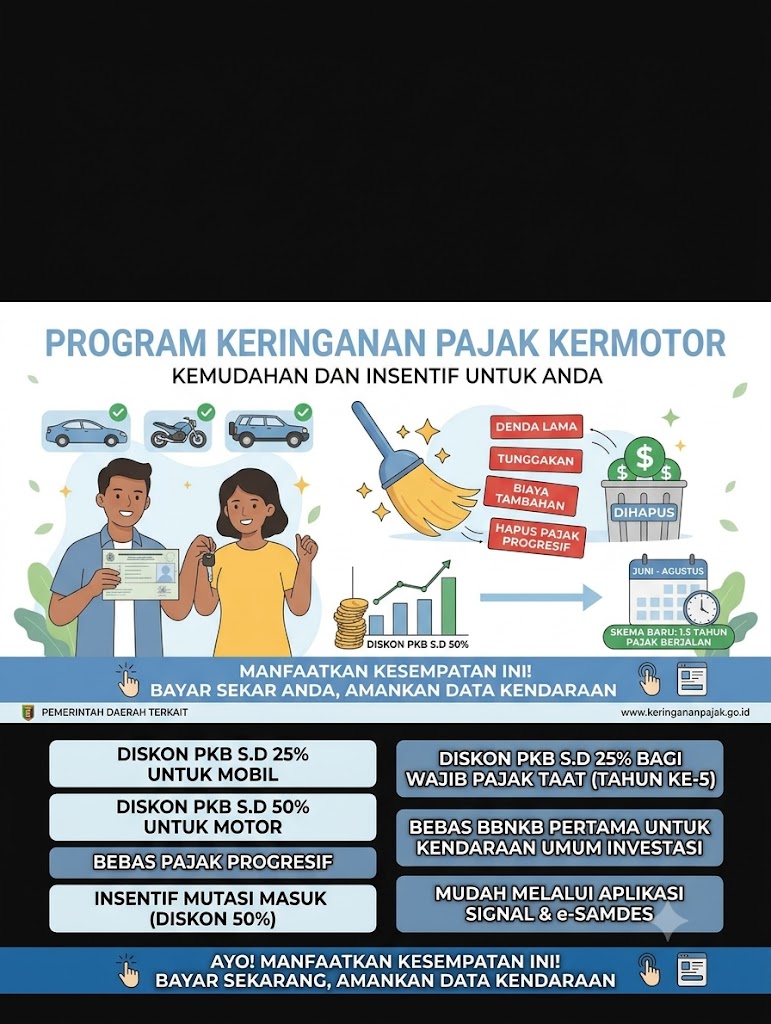 Denda Pajak Kendaraan Dihapus, keringanan pajak kendaraan, pemutihan pajak lampung, pajak progresif dihapus, Diskon Pajak Kendaraan Lampung, Lampung Resmi Gelar Diskon Pajak Kendaraan, Nunggak Lama Cukup Bayar 1,5 Tahun Saja