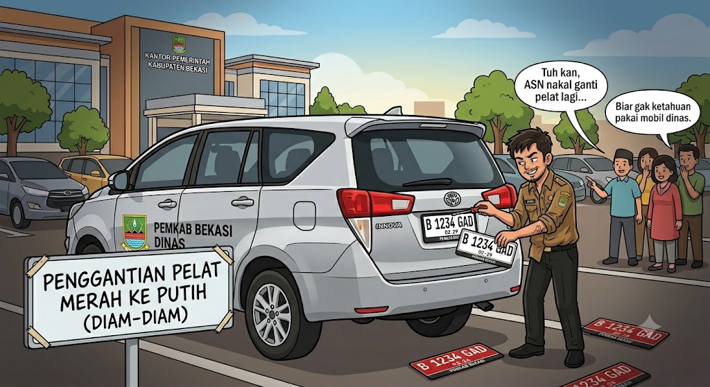 Pelat nomor merah, pemkot bekasi, Pelat Merah Diganti Putih, Mobil Dinas Pemkot Bekasi, Mobil Dinas DIpakai Pribadi, ASN Nakal Bekasi Waspada, Pemkot Bakal Tarik Motor atau Mobil Dinas Yang Diganti Pelat Putih