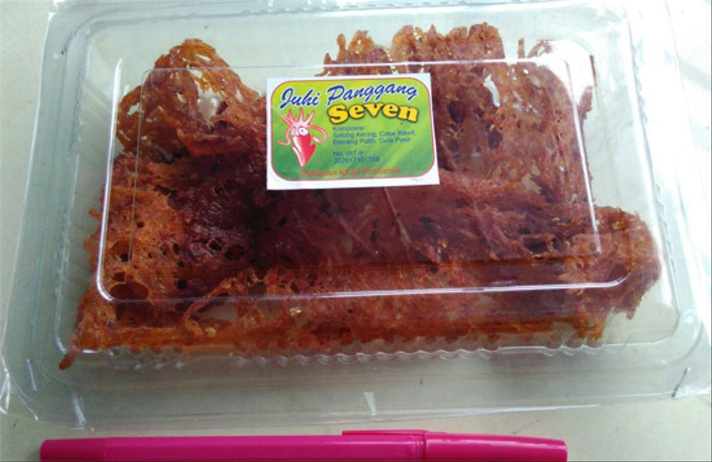 1. Bingke, 2. Snek Meruku, 3. Chai Kue, 4. Juhi Bakar, 5. Cokelat Lidah Buaya, 6. Lempok Durian, 7. Pisang Srikaya, 8. Cokelat Wijen, 9. Kerupuk Amplang, 10. Kacang Piinatsu, 11. Brownies Durian, 12. Manisan Kandis Salju