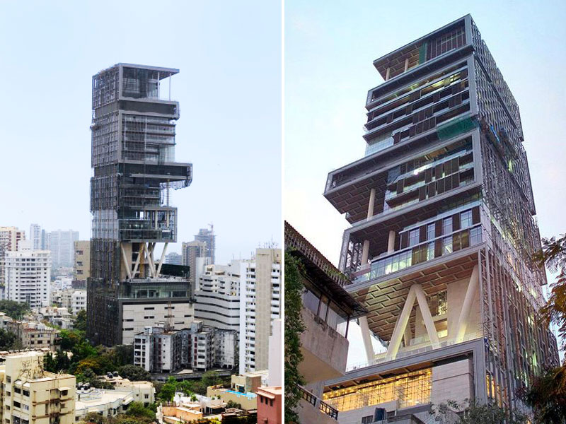 1. Istana Buckingham, 2. Antilia, 3. Villa Leopolda, 4. The One, Bel Air, California, 5. Villa Les Cèdres, 6. Witanhurst, 7. Les Palais Bulles, 8. Four Fairfield Pond, 9. Palazzo di Amore, 10. Seven The Pinnacle