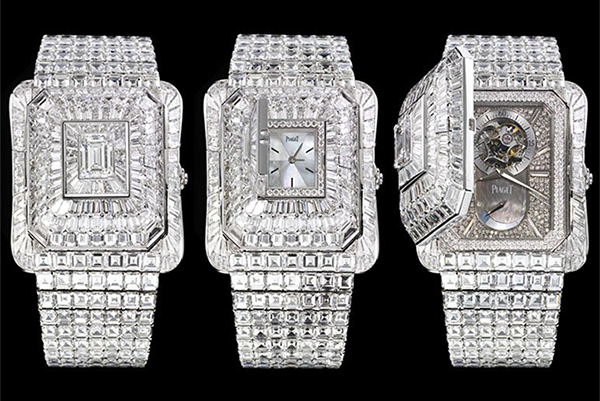 1. Patek Philippe, 2. Piaget, 3. Omega, 4. Jaeger-LeCoultre, 5. Van Cleef & Arpels, 6. Chopard, 7. Cartier, 8. Rolex, 9. Bvlgari, 10. Tiffany & Co