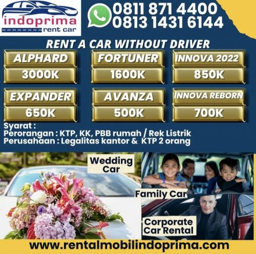 1. Obet Rent Car, 2. Pandawa 82, 3. Widya Rental, 4. Alfadiva Rent Car, 5. Gamma Rentcar, 6. Jasarentalmobil.id, 7. Alfa Diva Rentcar, 8. CV Balagadona Rent Car, 9. Indoprima Rent Car, 10. Alvin Rentcar, 11. Assa Rent, 12. Berkah Rentcar , 13. Gendhis Rental Mobil, 14. APY Renta Car, 15. Dwi Perkasa Rent Car, 16. Azka Rentcar, 17. Vico Rental Mobil, 18. Cosmo Rentcar , 19. Inara Rental Mobil, 20. PT. Trans Indo Kreasi, 21. Sembodo Rent Car, 22. Lion Rent Car, 23. Rental Mobil Indoprima