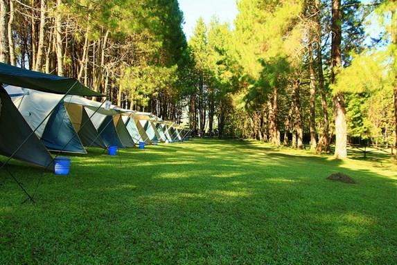 Pine Forest Camp, 1. Glamping Lakeside Rancabali, 2. Kampung Cai Ranca Upas, 3. Trizara Resort, 4. Batu Kuda Manglayang Campground, 5. Grafika Cikole, 6. Glamping Legok Kondang Lodge, 7. Pine Forest, 8. Natural Hill, 9. Ciwangun Indah Camp (CIC), 10. Cantigi Camp