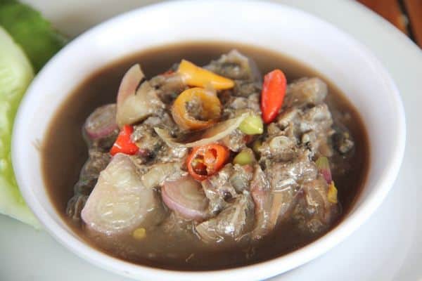 Rusip, 1. Lakse, 2. Sup Gangan, 3. Sambalingkung, 4. Rusip, 5. Mie Koba, 6. Pantiauw, 7. Berego, 8. Kericu, 9. Lempok Cempedak, 10. Mie Bangka