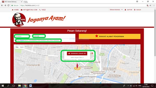 KFC 02, Cara Pesan Makanan di Store KFC, Cara Pesan Makanan di KFC Melalui Website, Cara Pesan Makanan di KFC Melalui Telepon, Cara Pesan KFC Lewat GoJek
