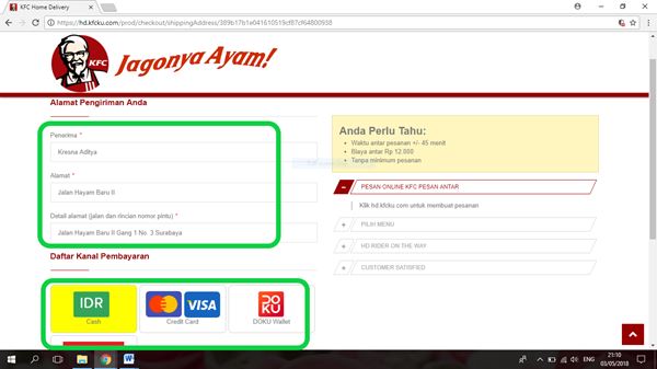 KFC 07, Cara Pesan Makanan di Store KFC, Cara Pesan Makanan di KFC Melalui Website, Cara Pesan Makanan di KFC Melalui Telepon, Cara Pesan KFC Lewat GoJek