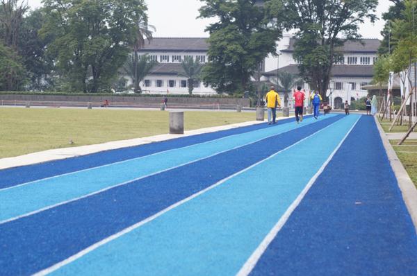 Lapangan Gasibu, 1. Lapangan Gasibu, 2. GOR Saparua, 3. Saraga (Sarana Olahraga Ganesha), 4. GOR Pajajaran, 5. Stadion UPI (Universitas Pendidikan Indonesia), 6. Kiara Artha Park, 7. Lapangan Tegalega, 8. Kawasan Kota Baru Parahyangan, 9. Stadion GBLA (Gelora Bandung Lautan Api), 10. Stadion Siliwangi, 11. Stadion Si Jalak Harupat