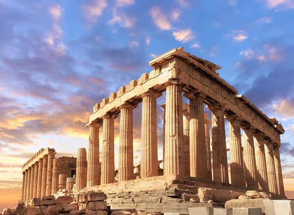 Parthenon, 1. Santorini, 2. Mykonos, 3. Parthenon, 4. Karpathos, 5. Delphi Stone Theatre, 6. Athena, 7. Andros, 8. Rodos, 9. Kreta, 10. Gunung Athos