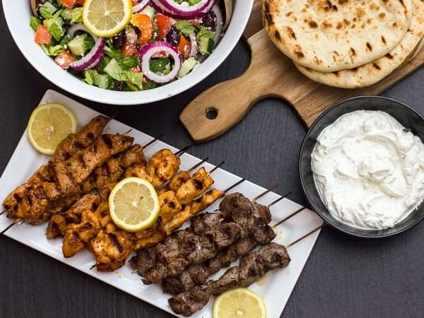 Souvlaki, 1. Moussaka, 2. Fasolatha, 3. Roti Pita, 4. Souvlaki, 5. Spanakopita, 6. Koulouri, 7. Greek Seafood, 8. Greek Burito, 9. Keju Feta, 10. Portokalopita