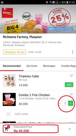 GoFood 4, Seputar Richeese Factory, Cara Pesan Makanan Di Richeese Factory, Cara Pesan Richeese Factory Via Telepon, Cara Pesan Richeese Factory Via Go-Food