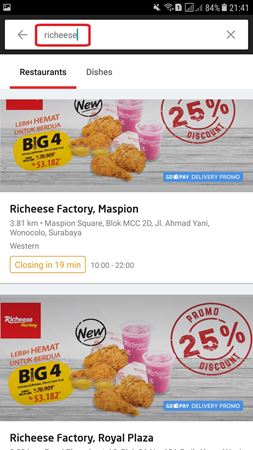 GoFood 3, Seputar Richeese Factory, Cara Pesan Makanan Di Richeese Factory, Cara Pesan Richeese Factory Via Telepon, Cara Pesan Richeese Factory Via Go-Food
