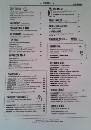 sea circus menu