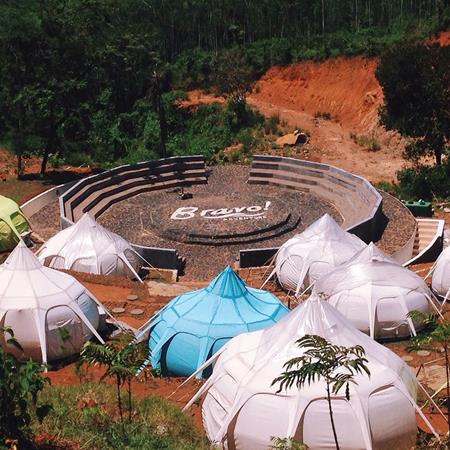 Bravo Camp, 1. Tanakita, 2. Batu Tapak Camping ground, 3. Caldera Resort, 4. Bravo Camp, 5. Situ Gunung, 6. Ground Camp Pondok Halimun, 7. Bukit Baros, 8. Calliandra Camping Ground, 9. Imah Tree Citatih, 10. Geopark Ciletuh
