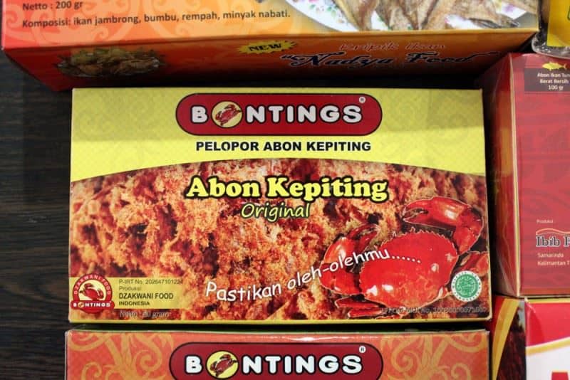 Abon Kepiting, 1. Abon Kepiting, 2. Gula Gait, 3. Kue Keminting, 4. Sarung Samarinda, 5. Batik Kalimantan Timur