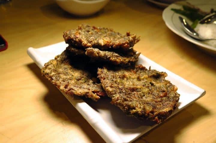 Perkedel Nike, 1. Cakalang Fufu, 2. Sambal Roa, 3. Dabu-Dabu, 4. Sambal Bakasang, 5. Nasi Kuning Saroja, 6. Perkedel Nike, 7. Kawok, 8. Paniki, 10. Pisang Goreng Sambal