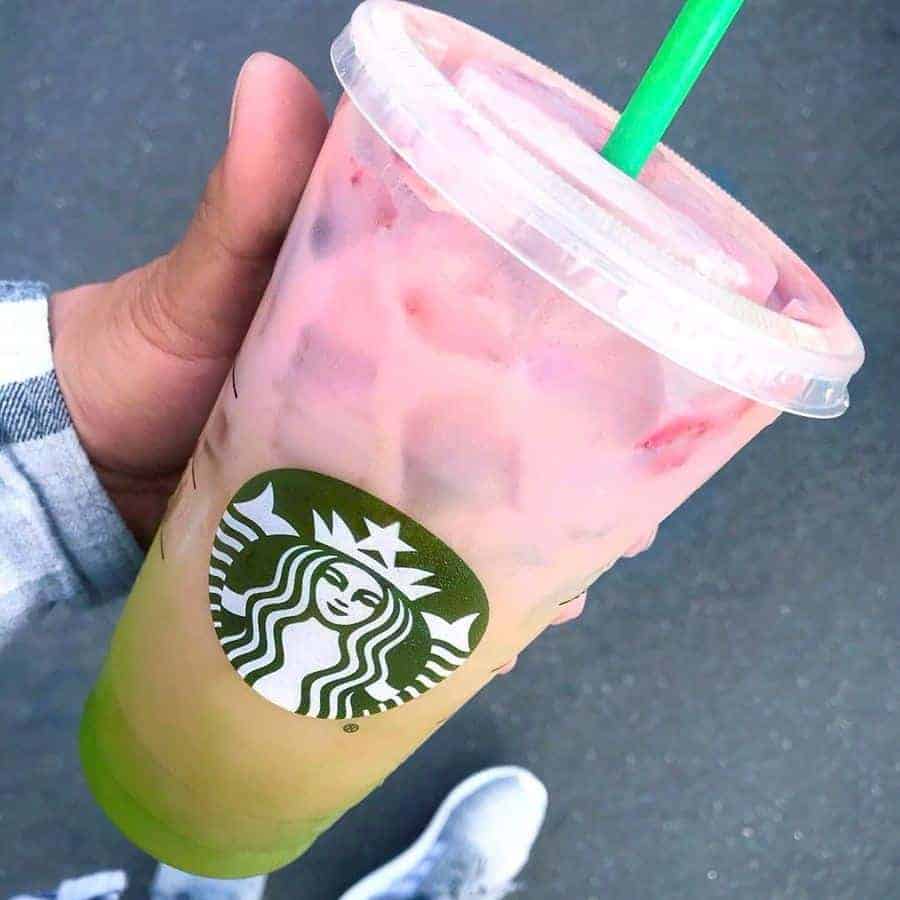 Matcha Pink Drink, 1. Butterbeer Frappuccino, 2. Nutella Frappuccino, 3. Orange Drink, 4. Ariana Grande Frappuccino, 5. Raspberry Cheesecake Latte, 6. Matcha Pink Drink, 7. Chocolate Macchiato, 8. Red Velvet Frappuccino, 9. Purple Drink, 10. Banana Split Frappuccino