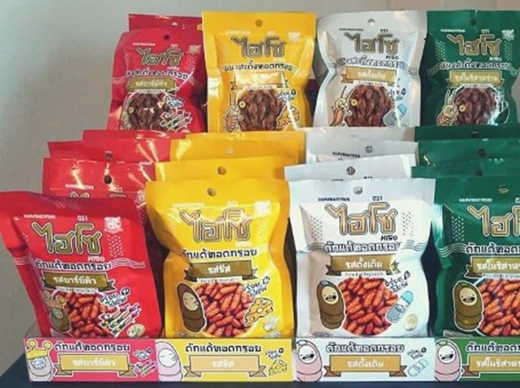 Keripik Serangga (Copy), 1. Camilan Rumput Laut “Tao Kae Noi”, 2. Camilan Ikan “Taro”, 3. Mango Sticky Rice, 4. Khanom Ping, 5. Keripik Kulit Salmon, 6. Keripik Durian, 7. Kacang Koh-Kae, 8. Camilan Bento Squid, 9. Keripik Serangga, 10. Keripik Kentang “Lays”