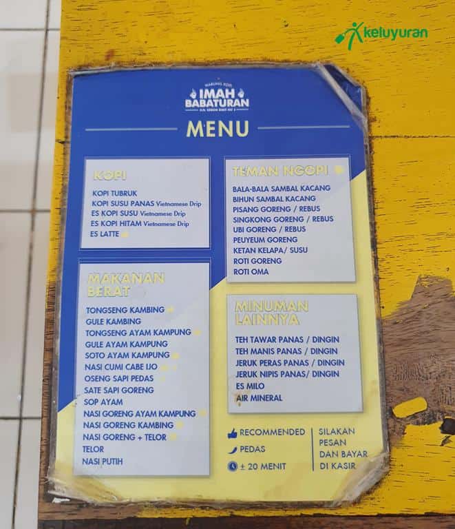 menu WIB