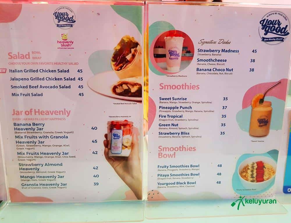 Harga dan Rasa, Menu di Yourgood Smoothies Bar, Tempatnya yang Instagramable, Harga dan Rasa, Kesan dari Keluyuran
