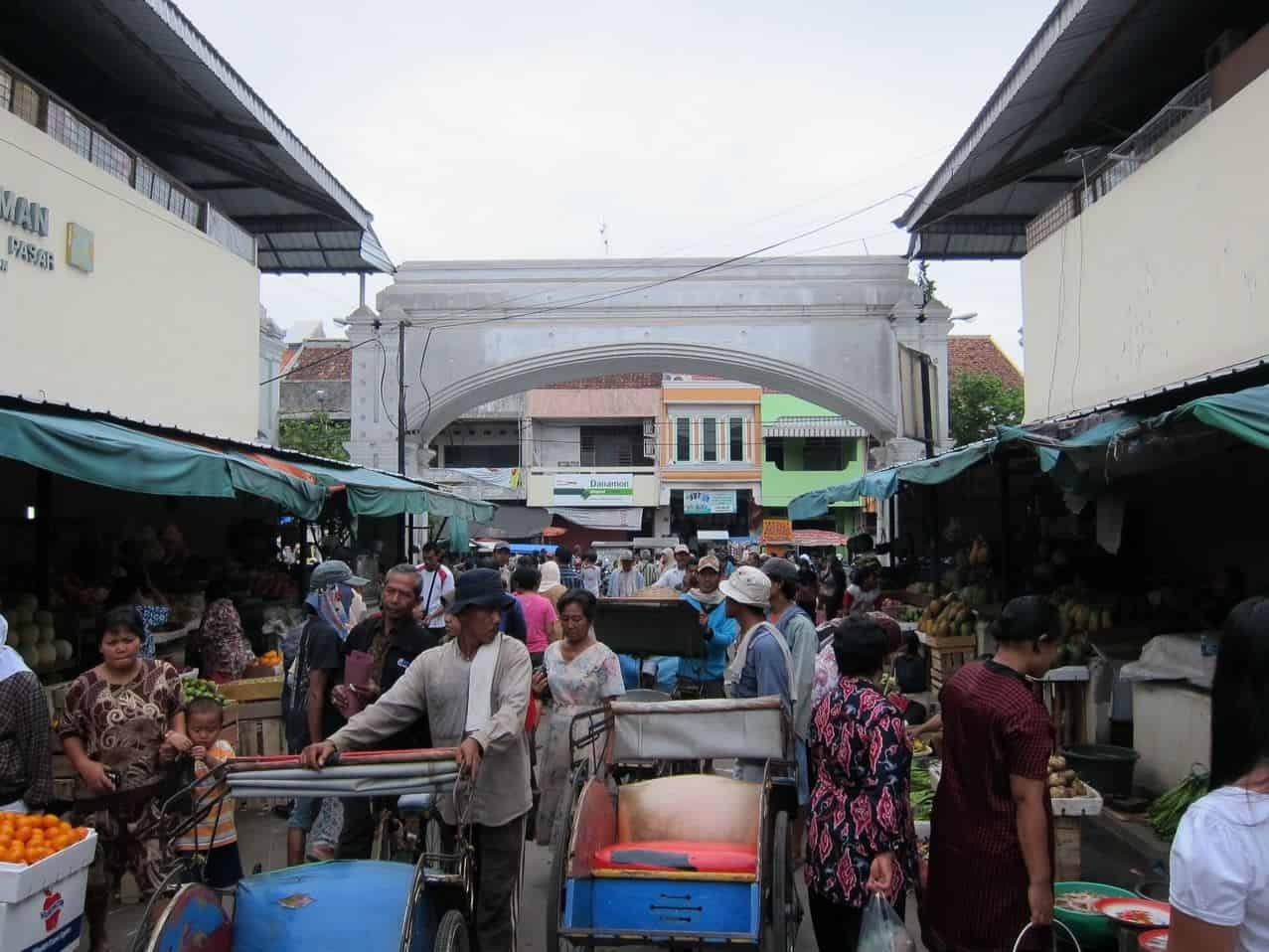 Pasar Kanoman, 1. Toko Daud, 2. Jalan Raya Plered, 3. Pasar Pagi, 4. Toko Pangestu, 5. Kampung Batik Trusmi, 6. Pasar Kanoman