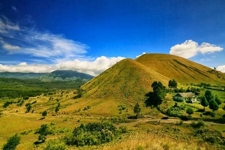 1. Padang Sabana di Gunung Bromo, 2. Sabana Bukit Teletubbies di Puncak Gunung Prau, 3. Taman Nasional Baluran, Afrika-nya Indonesia, 4. Sabana Cikasur, Gunung Argopuro, 5. Taman Nasional Alas Purwo, Surga di Banyuwangi, 6. Merbabu, Gunung dengan Luasnya Sabana, 7. Sembalun, Sabana Terbaik di Gunung Rinjani, 8. Hamparan Padang Rumput di Kawah Wurung Bondowoso, 9. Pulau Kenawa, Sabana dengan Bukit Menjulang, 10. Sabana Sumba Timur