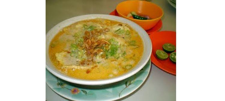 makanan khas karawang Soto Gempol, 1. Soto Gempol, 2. Kue Gonjing, 3. Tahu Bumbu, 4. Pepes Jambal, 5. Kerupuk Bontot, 6. Ali Agrem, 8. Jojongkong, 9. Semprong Karawang, 10. Dodong Hideung