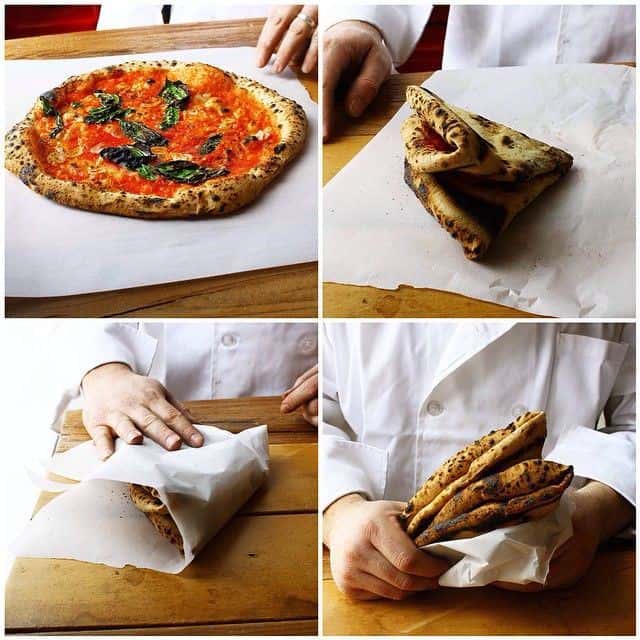 Melipat Satu Loyang Utuh, 1. Melipat Satu Loyang Utuh, 2. Melipat Jadi Dua Bagian, 3. Menggulung, 4. Tata Cara Makan Pizza untuk Acara Formal, 5. Cara Menyantap Pizza dengan Saus
