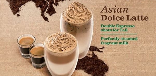 Asian Dolce Latte, Espresso Beverages, Brewed Coffee, Blended Beverages, Non-Coffee, Seasonal Menu