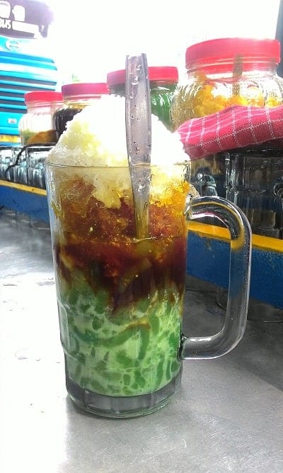 Cendol, 1. Bajigur, 2. Bandrek, 3. Lahang, 4. Cendol, 5. Goyobod, 6. Es Doger
