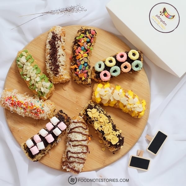 1. Pisang Keju Papanday, 2. Cafe Madtari, 3. Pisang Coklat Keju Kasmin, 4. Laksana Jaya Pisang Keju, Pasar Cisangkuy, 5. Pisang Keju Coklat Penasaran Pempek Palembang Metro, 6. Pisang Tanduk Keju Kemuning, 7. The Kiosk, 8. Warunk Upnormal, 9. PomPom Pisang Keju